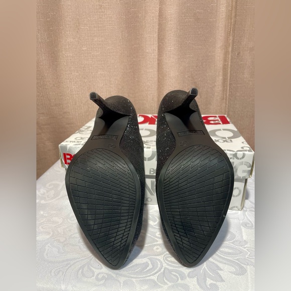 NIB Bongo 7 Black Glitter Stiletto 3.5” Heels Party - Picture 8 of 9